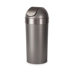 Umbra Venti 16.5 gal Pewter Polypropylene Trash Can