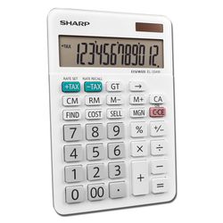 Sharp Elsimate White 12 digit Solar Powered Calculator