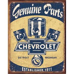 Desperate Enterprises Chevy Parts Pistons Metal Sign Tin 1 pk