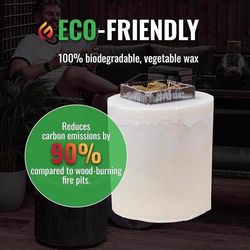 ECOFUEGO 14.57 in. W Concrete Modern Round Wax Fire Pit