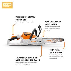 STIHL MSA 70 C-B 12 in. Battery Chainsaw Tool Only