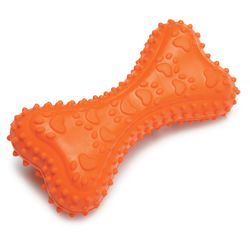 Zanies Grriggles For Dog Orange Rubber Chompy Romper Bone Squeaky Dog Toy