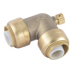SharkBite Push to Connect 3/4 in. PTC X 3/4 in. D PTC Brass 90 Degree Elbow w/Drain