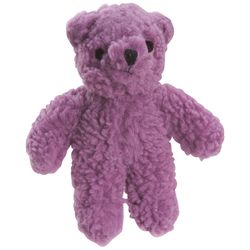 Zanies For Dog Purple Fleece Berber Bear Squeaky Dog Toy Large