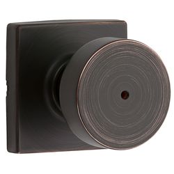 Kwikset Signature Series Pismo Knob x Square Rose Venetian Bronze Privacy Lockset