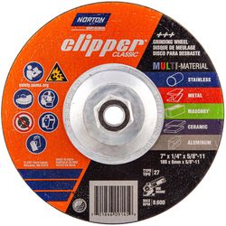 Norton Clipper 7 in. D X 5/8-11 in. X 1/4 in. thick Classic Grinding Wheel 1 pk