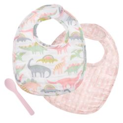 Stephen Joseph Dino Muslin Bib Set Cotton/Silicone 1 pk