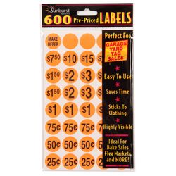 Sunburst Systems 8 in. H X 5 in. W Orange Price Label