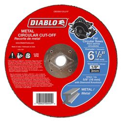 Diablo 6-1/2 in. D X 5/8 in. X 1/8 in. thick Aluminum Oxide Metal Circular Cut-Off Disc 1 pk