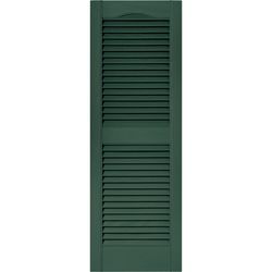 Builders Edge 43 in. H X 14.5 in. W Forest Green Louvered Vinyl Shutter 2 pk