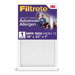 Filtrete Advanced Allergen 18 in. W X 20 in. H X 1 in. Polypropylene 1500 MPR Pleated Air Filter 1 p