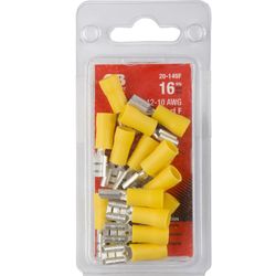 Gardner Bender 12-10 Ga. Insulated Wire Female Disconnect Yellow 16 pk