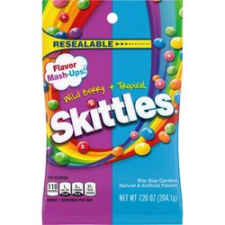 Skittles Mash Ups Tropical and Wildberry Candy 7.2 oz