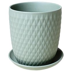 Chive Virago 5 in. D Ceramic Shape H Flower Pot Olive
