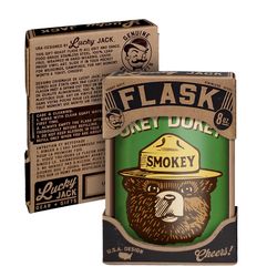 Lucky Jack 8 oz Stainless Steel Okey Dokey Smokey Hip Flask