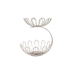 Spectrum Silver Steel Arched 2-Tier Bowl 10 in. D 1 pk