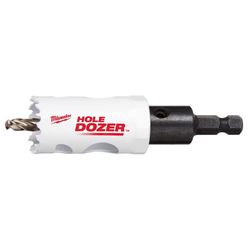 Milwaukee Hole Dozer 1-1/8 in. Bi-Metal 2.7 in. L X 3/8 in. D Hole Saw with Arbor and Pilot Bit Arbo