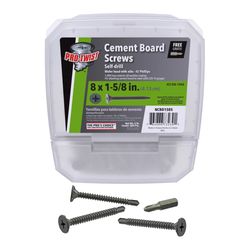 Grip-Rite No. 8 wire X 1-5/8 in. L Phillips Wafer Head Fine Cement Board Screws