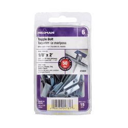 HILLMAN 1/8 in. D X 2 in. L Round Zinc-Plated Steel Toggle Bolt 15 pk