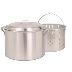 Bayou Classic Aluminum Grill Stockpot with Basket 20 qt 13.38 in. L X 13.38 in. W 1 pk