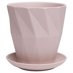 Chive Virago 5 in. D Ceramic Shape G Flower Pot Soft Pink