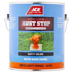Ace Rust Stop Indoor and Outdoor Gloss Safety Orange Water-Based Enamel Rust Prevention Paint 1 gal
