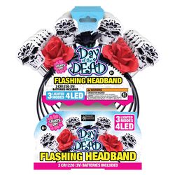 Magic Seasons LED Day of the Dead Skull Headband 1 pk (RANDOM COLOR)