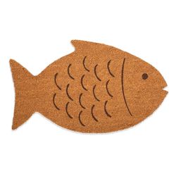 Kikkerland 18 in. W X 30 in. L Beige Fish Coir Door Mat