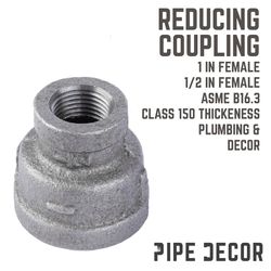 STZ Industries 1 in. FIP each X 1/2 in. D FIP Black Malleable Iron Reducing Coupling