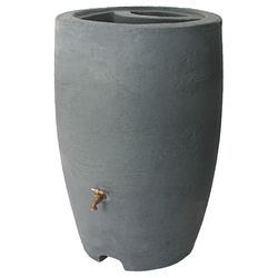 Algreen Athena Charcoal 50 gal Rain Barrel Plastic