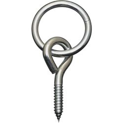 National Hardware Medium Zinc-Plated Silver Steel 3-1/2 in. L Rings w/Screw Eyes 160 lb 1 pk