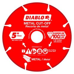 Diablo 5 in. D X 7/8 in. X 0.039 in. thick Diamond Metal Cut-Off Wheel