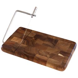 Totally Bamboo 10 in. L X 5 in. W X 1 in. Acacia Wood Cheese Board with Slicer