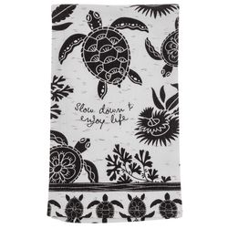 Karma Boho Black and White Cotton Sea Turtle Tea Towel 1 pk