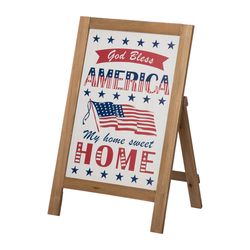Glitzhome Patriotic Porch Sign MDF/Solid Wood 1 pc