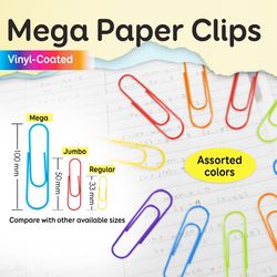 Bazic Products Mega Assorted Color Paper Clips 10 pk