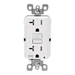 Leviton SmartlockPro 20 amps 125 V Duplex White GFCI Outlet 5-20R 1 pk