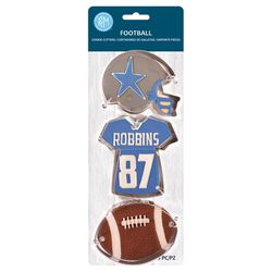 R&M International Corp Football Cookie Cutter Set Silver 3 pc