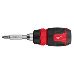 Milwaukee Hex Shank 8-in-1 Ratcheting Compact Multi-Bit Screwdriver 5.43 in. 1 pc