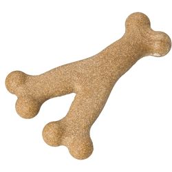 Spot Bam-bones For Dog Brown Bamboo Fibers Chicken Flavor Wish Bone Dog Toy 1 pk