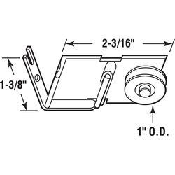 Prime-Line 1 in. D X 1/4 in. L Mill Aluminum/Nylon Spring Tension Roller Assembly 2 pk
