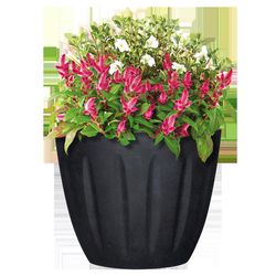 L&G Solutions 12.8 in. H X 16 in. W X 16 in. D X 16 in. D Polyresin Spritzer Planter Black