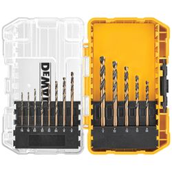 DeWalt Black & Gold Assorted High Speed Steel Split Point Drill Bit Set 3-Flat Shank 13 pc