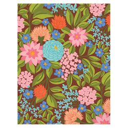 Denik 5 in. W X 8 in. L Multicolored Lush Blooms Notebook