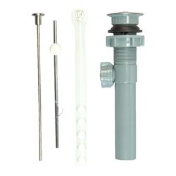Ace 1-1/4 in. Brushed Nickel Plastic Pop-Up Drain Assembly
