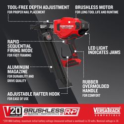 CRAFTSMAN V20 21 deg Framing Nailer
