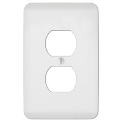 Amerelle Capri Paintable Textured White 1 gang Stamped Steel Duplex Wall Plate 1 pk