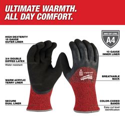 Milwaukee Men's Outdoor Dipped Gloves Black/Red XL 1 pair