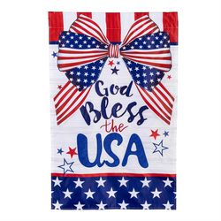 Evergreen America Patriotic Bow House Flag