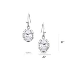 Montana Silversmiths Women's Aqua Lucky Trot Silver Earrings